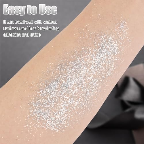 Glitzerpulver zum Basteln,100g Glitzer Silber,Glitzer zum Weihnachten Basteln Kerzen,Glitzerpulver für Nägel Gesicht DIY Epoxidharz Kartenbasteln