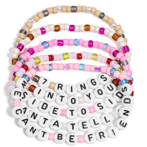 AICase for Ariana Grande Merch Friendship Bracelets, Beaded Santa Tell Me Bracelets Stuff Outfits for Concert Shirt Accessories Vinyl Jewelry Merchandise Gifts for Birthday Easter Christmas