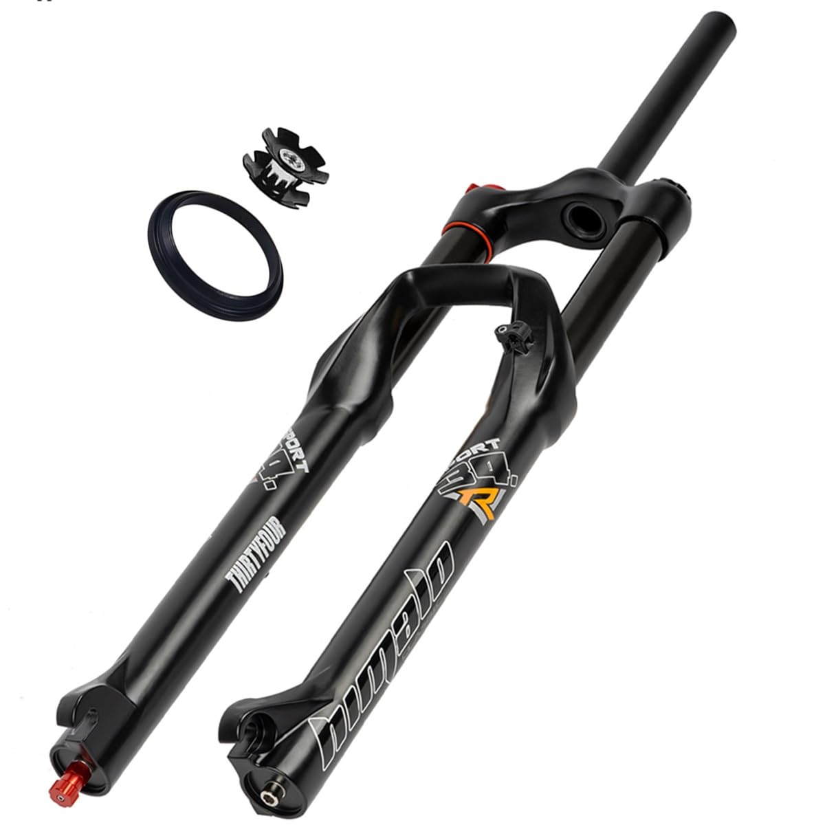 Widelec rowerowy MTB 26 27,5 29 cali amortyzowany pneumatycznie widelec do rowerów górskich amortyzator 160 mm QR 9 * 100 mm prosta rura stożkowa 1-1/8 regulacja amortyzacji (czarny, 26 cali)