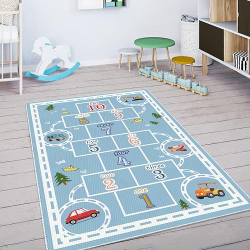MLLgYq Kids Hopscotch Rug, 2' 7