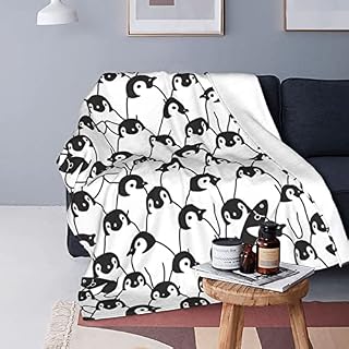 Penguin Flannel Fleece Bed Blanket Throw Blanket for Adult Children Soft Large Throw Cozy Warm Blanket for Couch Sofa Bed