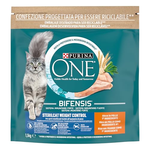Purina ONE Bifensis Comida Pienso para Gato Adulto, Light, Control de Peso, con Pavo, 6 Bolsas de 1,5kg