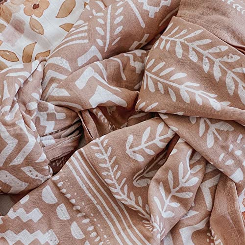 Image of Mini Wander Swaddles for Newborns Muslin Swaddle Blankets - Breathable Soft Gender Neutral Receiving Blanket Baby Essentials | 47 x 47 Cotton - (Tapestry (Maple Sugar)
