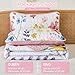Anibedding Queen Quilt Set, Reversible Pink Floral Bedspread Soft Microfiber Lightweight Queen Size Quilt Bedding Sets Flower Coverlet for All Season(Queen, 96