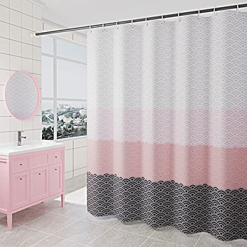 Tennove Shower Curtain 240 x 200cm Geometric WiFi Thick Polyester Fabric Mildew Resistant Shower Curtain Liner for Bathroom Waterproof Long Bath Curtain with Hooks,Machine Washable Heavy Weighted