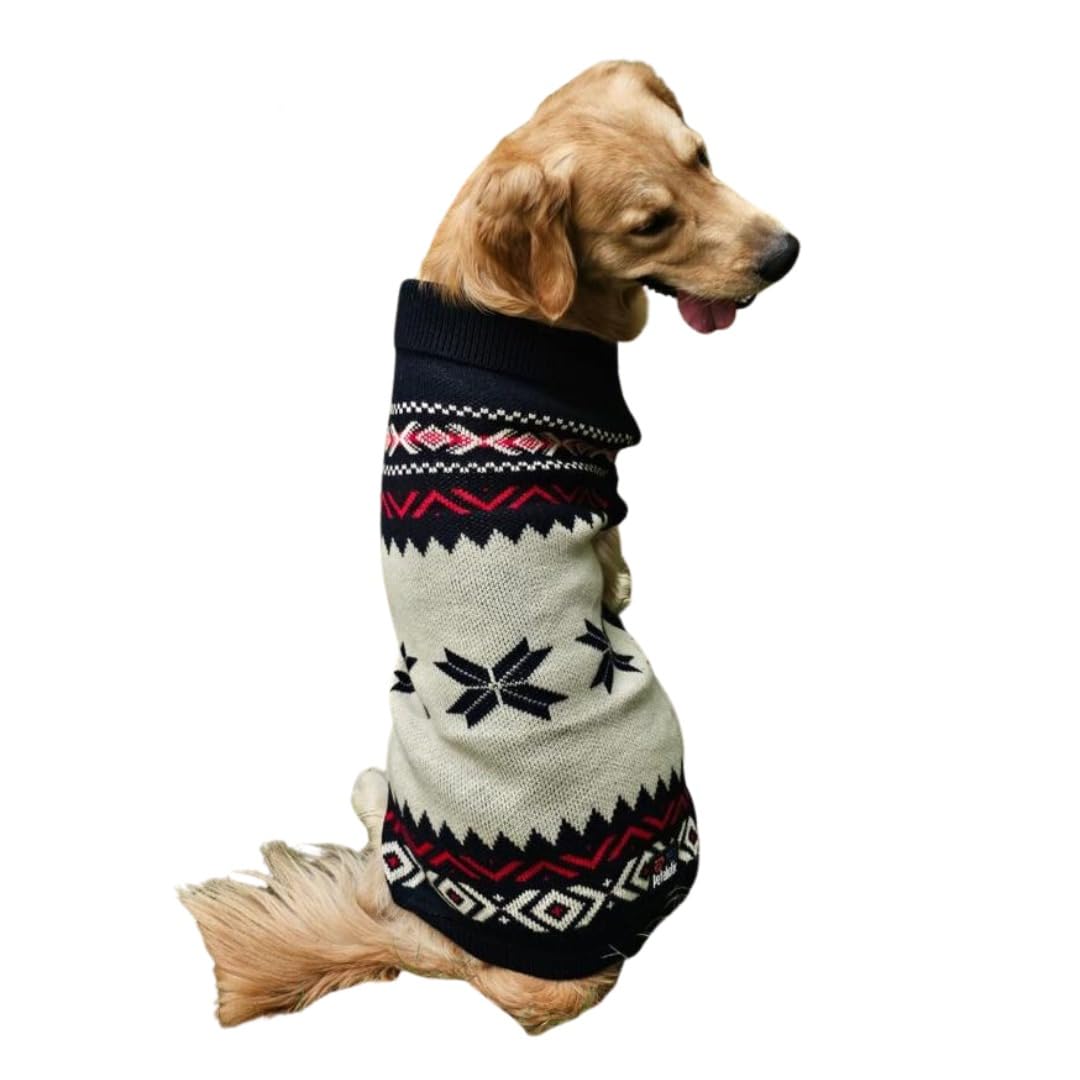 PetaPuppies Dog Sweater- Fleece Winter Sweater- Cold Weather Protection - Wind Proof - Soft and Warm Thick Padded Dog Winter Sweaters - Stretchable Sweaters for Dog -Black - White - Size-26 (B0CN4JDKC6) Amazon Price History, Amazon Price Tracker