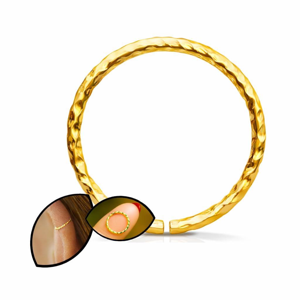 Sterling Silver and 14K Gold 7mm Hoop Earrings for Women - 20, 22 and 24 Gauge Helix Hoop Earrings with Opal or Bead Options