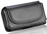 Unnecto Air 5.5 Horizontal Round Flap Leather Case Pouch with Built In Magnetic Flap and Wrapped...