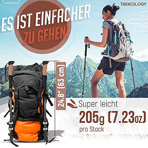 Trekology Wanderstöcke Carbon Teleskop, Trekkingstöcke, Nordic Walking Stöcke Verstellbar für Damen Herren, Ultraleichte… - Image 3