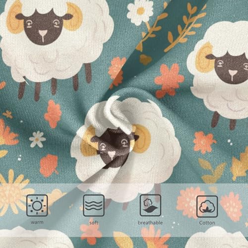 Wusikd Cute Sheep Girls' Underwear Cotton Flowers Leaves Girls Briefs Soft Toddler Underwear 2T3