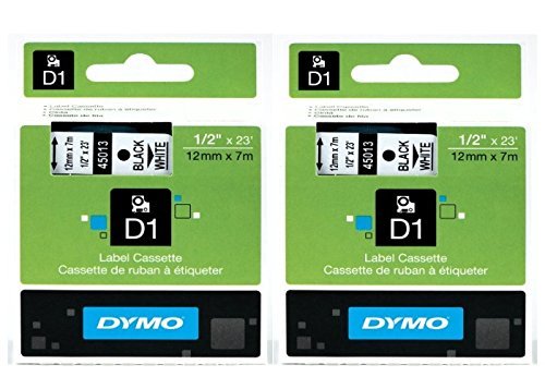 2 pezzi DYMO Labeling tape,?¿½ x 23 ', nero su