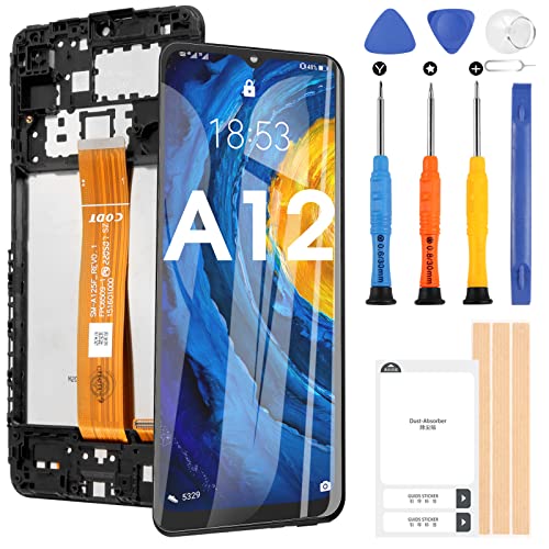 Pantalla para Samsung Galaxy A12/A125F A125N A125M A125F/DSN Pantalla táctil LCD de repuesto con herramientas de marco (no para A12s/A127) Cover