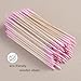 FSpronail 200pcs Pointed Tip Cotton Swabs, Pink Double-head Precision Microblading Cotton Swabs with Wooden Sticks Nail Polish Remover Pen Touch Up Disposable Makeup Applicators Beauty Tools