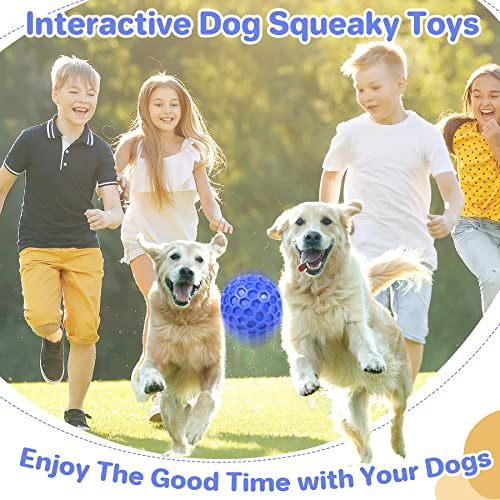 Image of DISSKNIC KIMEE Dog Ball Toys - Durable Natural Rubber Ball for Aggressive Chewers | Safe, Non-Toxic Chew Toy | Squeaky Flying Disc UFO Dog Toy