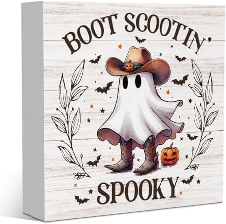 Cute Western Cowboy Halloween Ghost Decor for Women Men