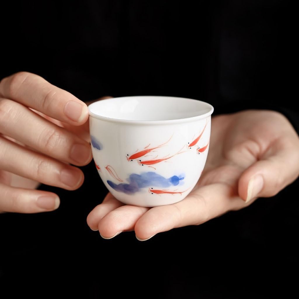 GSOUL Kungfu Tea cup Ceramic Personal Host Cup Hand-painted Kung Fu Tea Afternoon Party Office Small Tea Cups