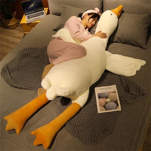 Weißes Gänse Plüschtier，Riesige Gans Plüschtiere Große Ente Puppe Weiches Kuscheltier Schlafkissen Kissen für Kinder und MädchenPlüsch Gans Kissen Puppe Geschenk für Fans Kinder (50 cm,Weiß)