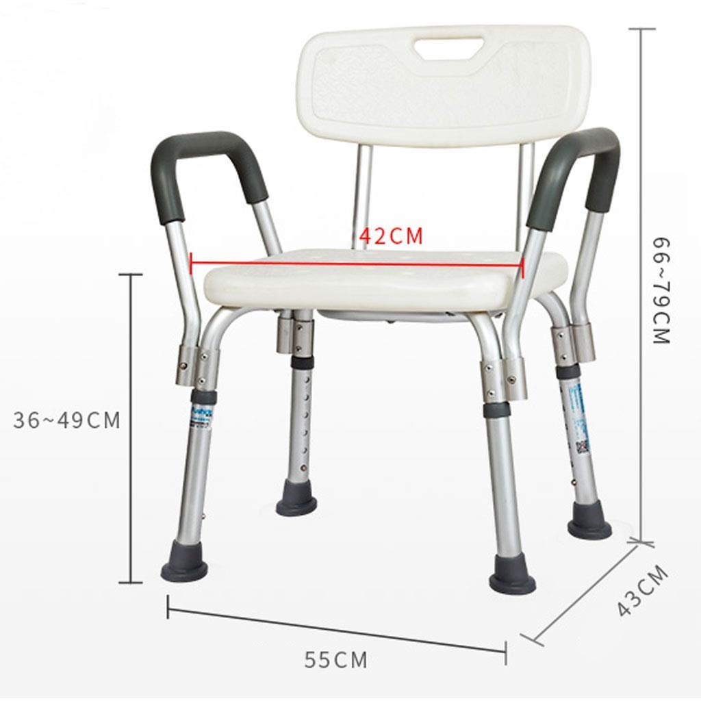 Multi-Functional Stool with Backrest for Adjustable Height Disabled Shower Seat Cushion Back Shower Stool Shower Seat Shower Seats and Stools