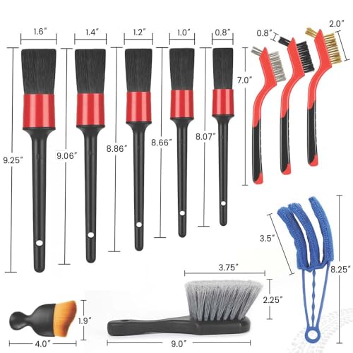 Aptleou Car Detailing Brush Set, 11Pcs Car Detailing Kit Includes Car Interior Detailing Brushes, Car Wheel & Tire Brush for Rim Cleaner, Car Cleaning Brush for Dust, Engine Brush, Air Vent Brush - Image 6