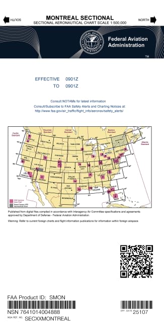 FAA Montreal Sectional Chart (SMON) - Always Current Aeronautical Map - Select Chart Cycle
