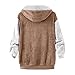 Ayolanni womens winter fashion Fuzzy Fleece Jacket Women Plus Size Warm Winter Coats Fluffy Sherpa Hoodie Zip up Casual Cardigan Sweater Outerwear Khaki 3X