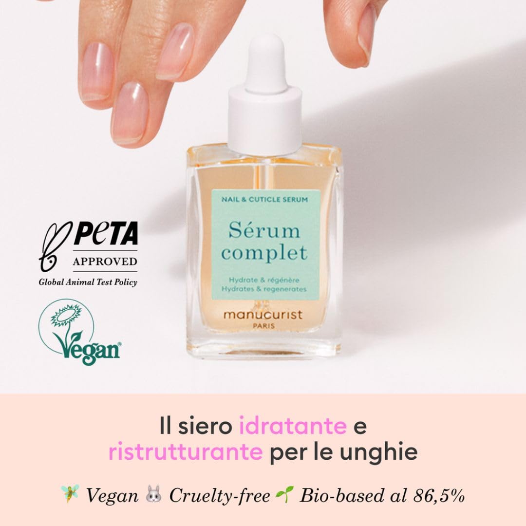 Manucurist - Siero Completo, Trattamenti per le Unghie Rovinate e le Cuticole, Idrata e Rigenera le Unghie che si Spezzano, Texture Gel Non Untuosa, Bio-based - Idee Regalo Donna