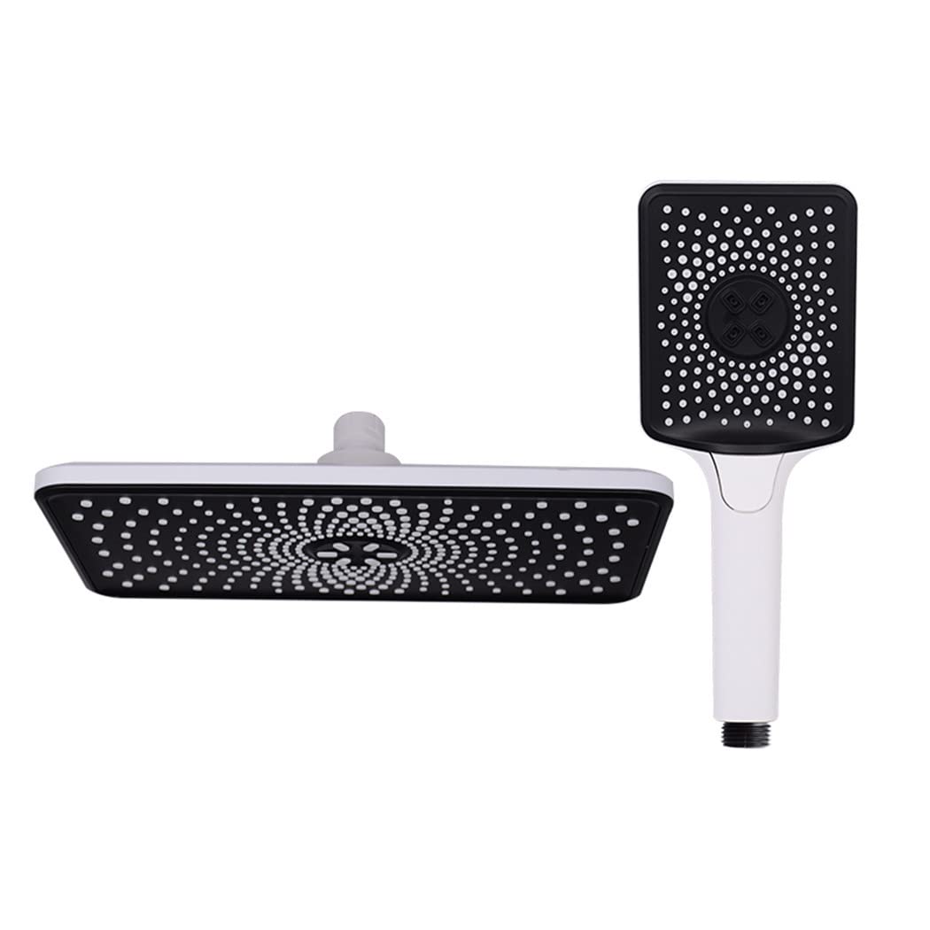 Pommeau de douche carré anti calcaire grand format jet large noir pour votre confort