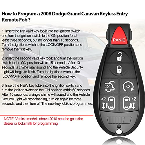 Télécommande 267F-5WY783X pour Dodge Grand Caravan de 2008 à 2015