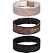 eBoot 3 Pieces Wig Grip Flexible Velvet Headband Scarf Head Hair Band Extra Hold Wig Adjustable Fastern, Cream, Brown and Black