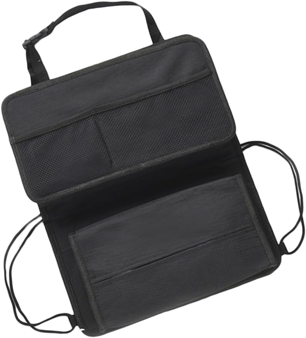 ULTECHNOVO 1pc Car Backseat Storage Bag Seat Hanging Pouch Tissue Box for Vehicles Multifunctional Organizer Black for Keeping Your Car Clean and Organized