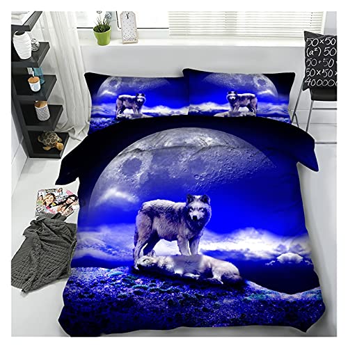 Parure de lit loup galaxie king size microfibre douce抗皱易打理带隐形拉链 - 3
