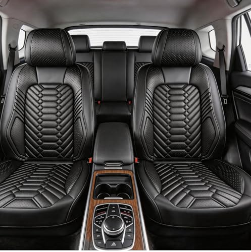 Image of Foneso Car Seat Covers for Truck Chevy Chevrolet Pickup | Thickened Leather Seat Protectors for Silverado GMC Sierra 2007-2026 1500 /2500 /3500HD Trail Boss Z71 Crew Double Extended Cab