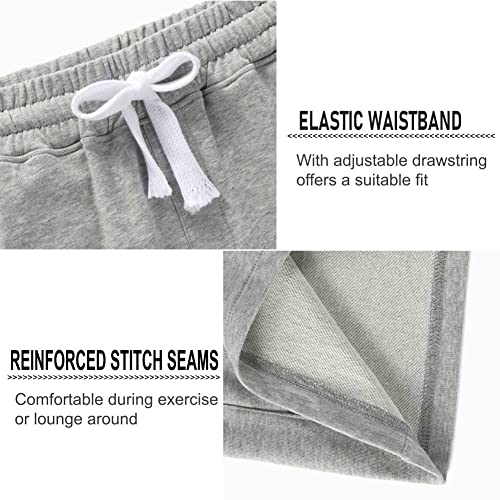 NIMENJOJA Mens 7" Sweat Shorts Cotton Workout Gym Jogger Lounge Shorts with Zipper Pockets4