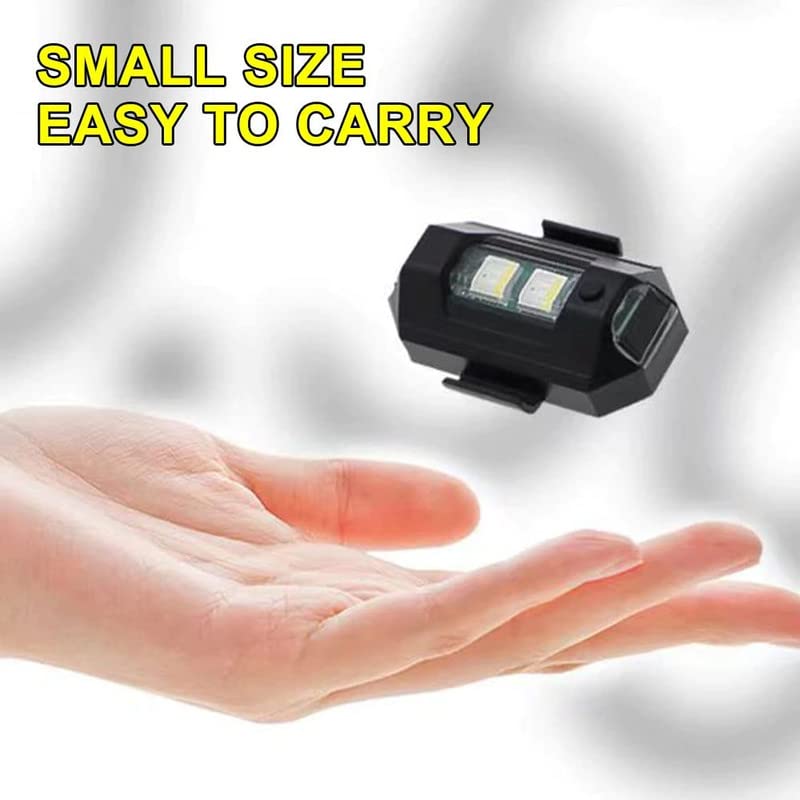 Linnet Plastic Universal Safety Signal Aircraft Blinking Strobe 7 Colors Led Light Multipurpose Waterproof For Motorbike, Helmet, Bicycle, Car, Scooties & Anywhere (Pack Of 2) - Battery Powered, Black 4