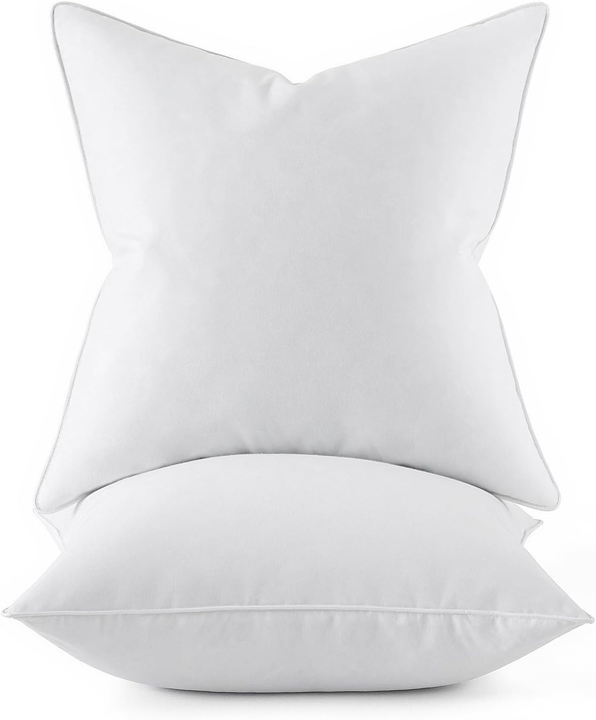 MIULEE 20x20 Pillow Inserts, Pack of 2 Down Feather Premium Throw Pillows with Cotton Fabric for Bed Couch Living Room Sofa
