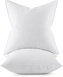 MIULEE 20x20 Pillow Inserts, Pack of 2 Down Feather Premium Throw Pillows with Cotton Fabric for Bed Couch Living Room Sofa