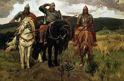 Tableaux Toile Chevaliers Vasnetsov impression affiche art pour décoration salon 60x90cm