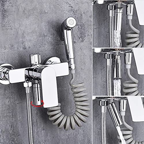 Mitigeur de baignoire à trois vitesses avec kit douchette à main chrome - 6