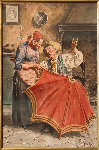 Cuadro sobre lienzo de Eugenio Zampighi pintura interior SERENDIPITP decoracion hogar 60x90cm
