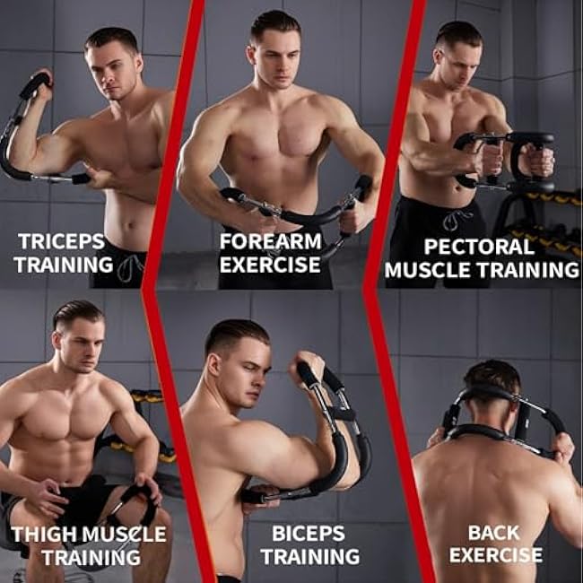 Twister Arm and Chest Muscle Trainer, U-Shape Power Twister Arm Exerciser Adjustable, Shoulder, Biceps, Triceps, Back and Forearm Chest Enhanced Exercise, Upper Body Strength Training