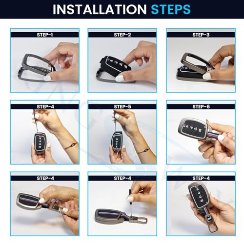 Image of KINGSWAY Volkswagen Car Key Cover and Keychain Perfect Shape and Compatible with 3 Buttons Smart Key of All Volkswagen Cars, Remote Key Shell, Car Key Chain Cover, 360 Protection, Gunmetal Grey