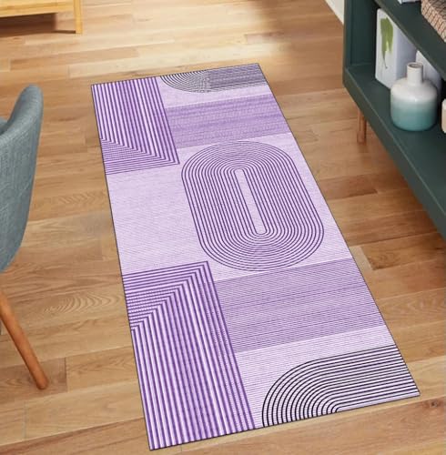 Alfombras modernas de pasillo en color morado para proteger y decorar tu hogar 2