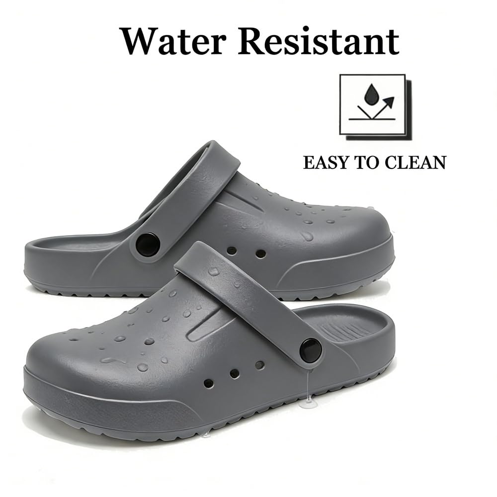Nihaoya Zuecos para hombre y mujer, zapatos de jardín, pantuflas de playa para exteriores, cómodas, antideslizantes, ligeras, transpirables