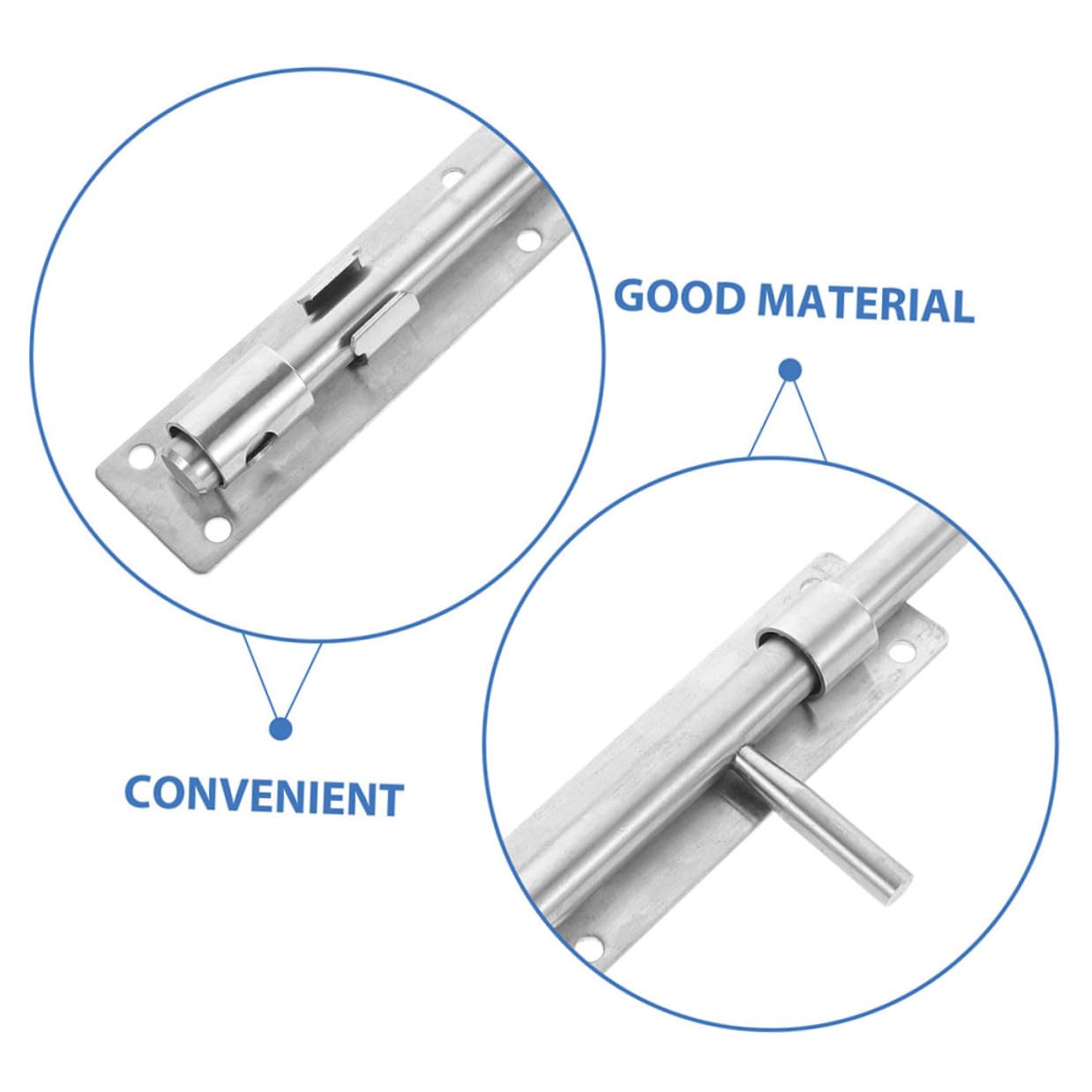 2 pièces Loquet à Coulisse Acier Inoxydable Épais Verrou de Porte et Robuste pour Portes Intérieures et Armoires Résistant à Usure et Facile à Installer