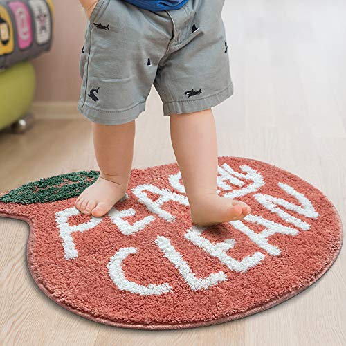 Rora Peach Bath Mat Peachy Clean Bath Mats For Bathroom Non Slip Coral Pink Bathroom Rugs Washable Bathtub Mat Toilet Rug(25.2"X20.5") #TOP6