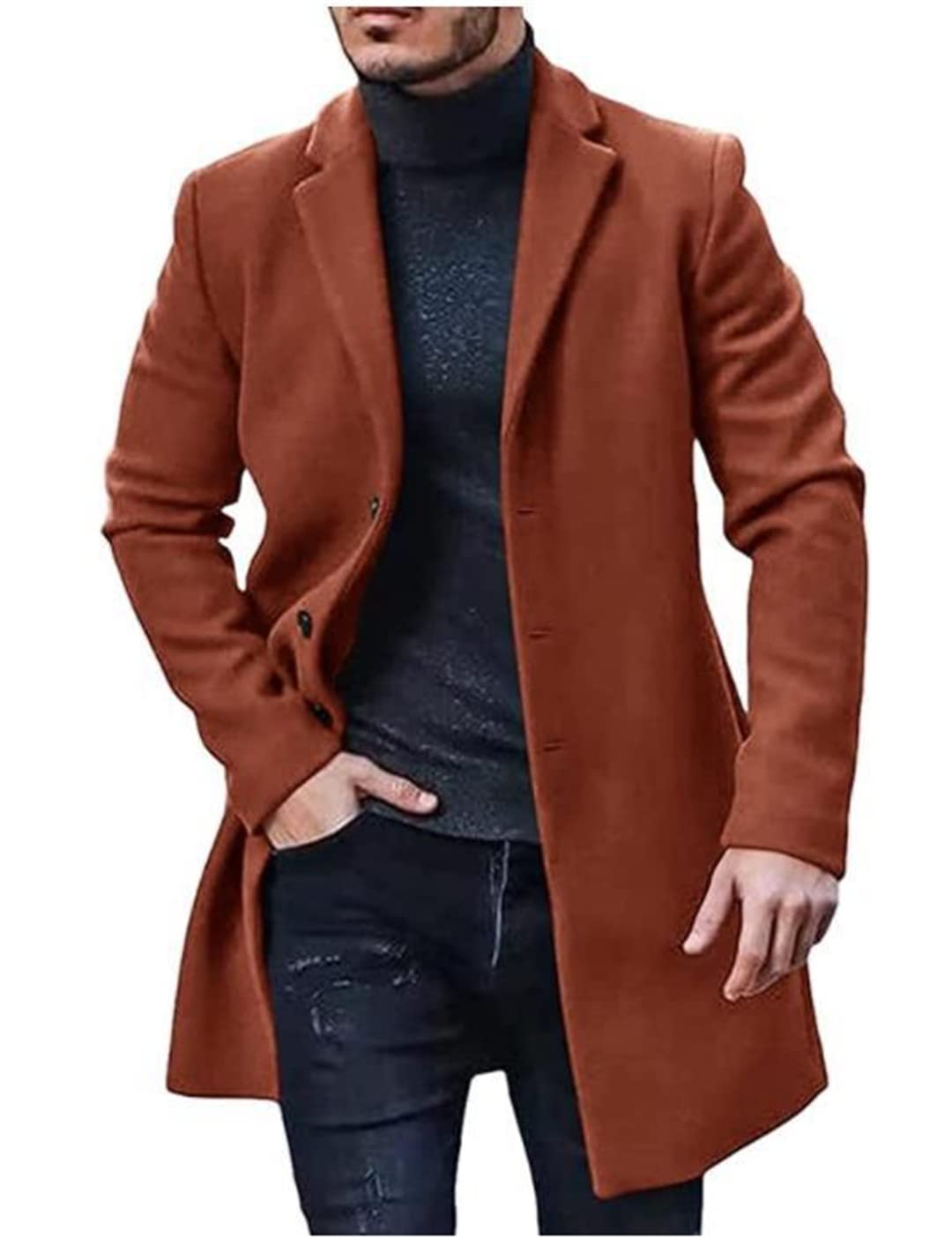 Amazon.com: Men's Woolen Coat European Station Windbreaker Multi