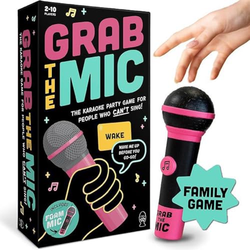 GETBSTOOP Grab The Mic Game-The Family Karaoke Game Juego de Mesa para Malos Cantantes para Malos Cantantes con Tarjetas con Letras para 2-10 Jugadores Amantes de la música 125 Tarjetas con
