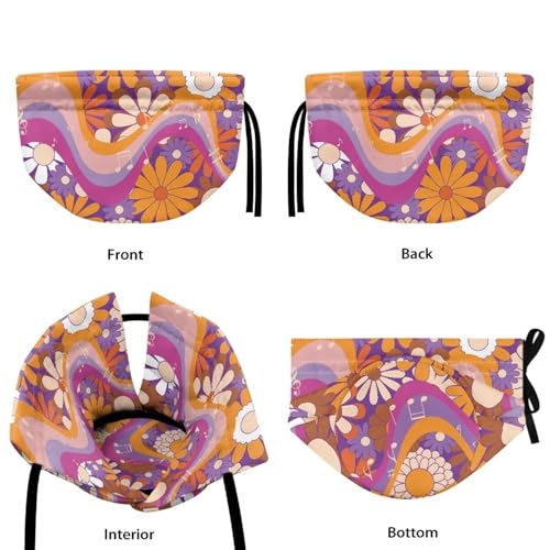 Image of Hippie Flowers Music Show Window Teapot Cozies, Heat Preservation Teapot Dust Cover with Drawstring Creative Kitchen Tea Pot Cover, Home Kitchen Table Hotel Christmas Decor