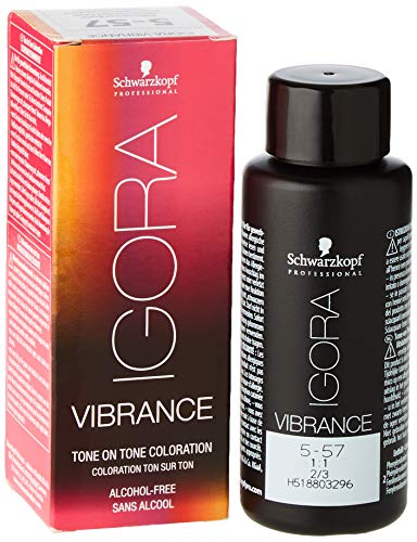 Schwarzkopf Igora Vibrance Color de Cabello Tono sobre Tono, No 5-57 Marrón Claro Cobre Dorado - 60 ml