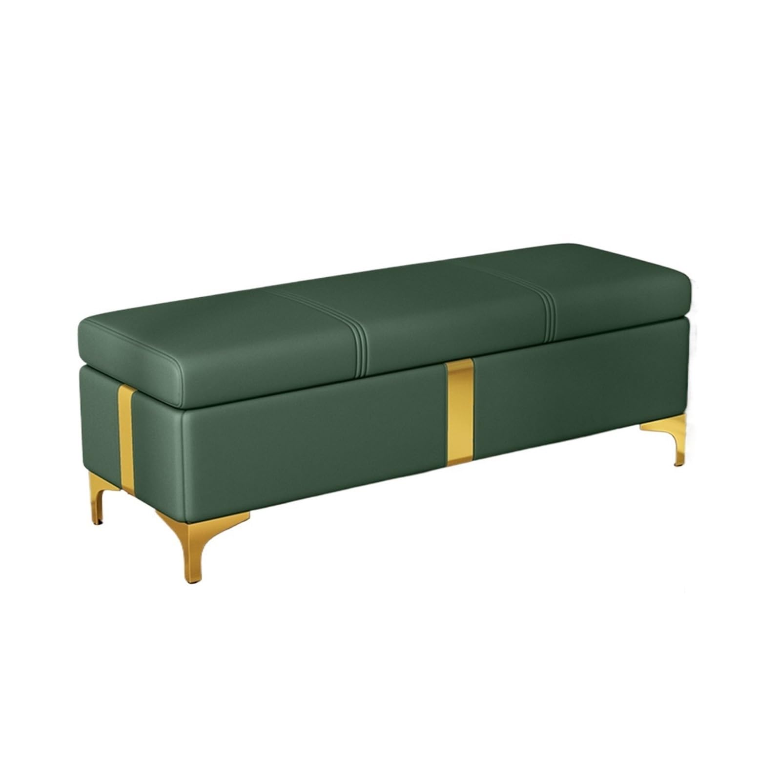 Ławka do łóżka Sypialnia Ławka do przechowywania Koniec łóżka Skórzana sofa Siedzisko przy oknie Kominek Przechowywanie zabawek(Green,150 * 40 * 45cm)